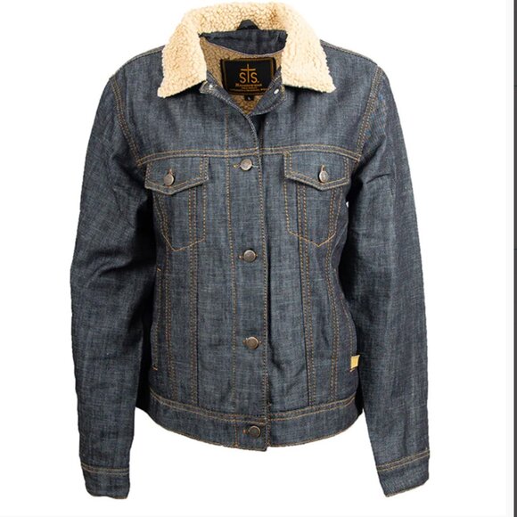 STS Ranchwear Women's Denim Jacket, Medium  Sherpa Fleece Lining and Collar NEW - Picture 1 of 8